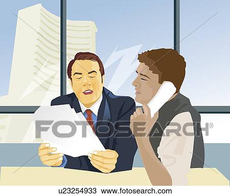 Two Businessmen View Large Illustration Drawing - Two Businessmen. Fotosearch
