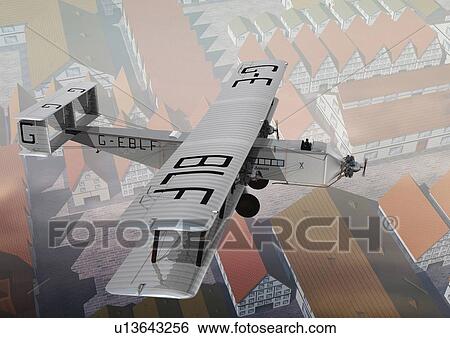 Stock Illustration - Air force plane, CG, Illustration, High Angle View. Fotosearch