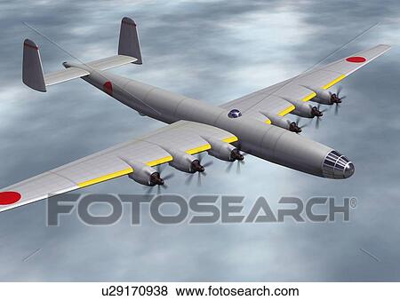 Air Force Plane, CG, Illustration, High Angle View View Large Illustration Stock Illustration - Air Force Plane, CG, Illustration, High Angle View . Fotosearch
