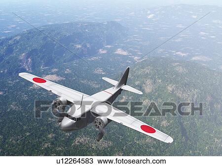 Drawing - Aircraft, CG, Illustration, High Angle View . Fotosearch