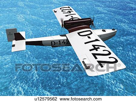 Aircraft, CG, Illustration, High Angle View View Large Illustration Drawing - Aircraft, CG, Illustration, High Angle View . Fotosearch