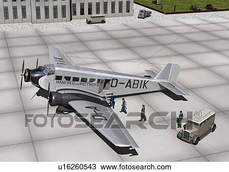 Drawing - Aircraft, CG, Illustration, High Angle View. Fotosearch