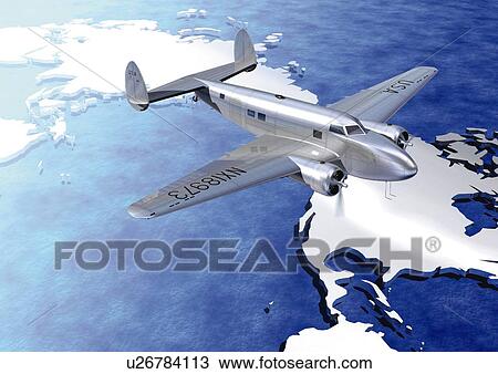 Drawing - Aircraft, CG, Illustration, High Angle View . Fotosearch