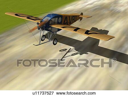 Aircraft, CG, Illustration, High Angle View View Large Illustration Stock Illustration - Aircraft, CG, Illustration, High Angle View . Fotosearch