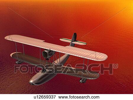 Aircraft, CG, Illustration, High Angle View View Large Illustration Stock Illustration - Aircraft, CG, Illustration, High Angle View. Fotosearch