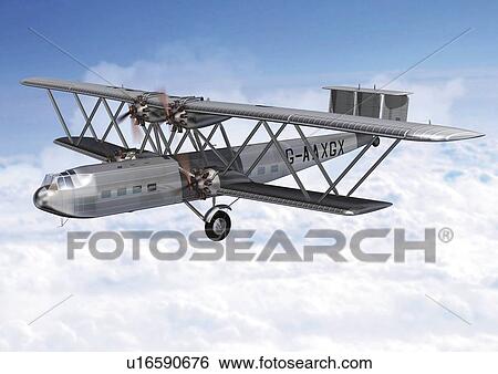 Stock Illustration - Aircraft, CG, Illustration, High Angle View, Side View . Fotosearch