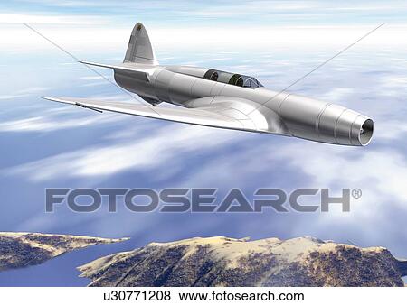 Aircraft, CG, Illustration, High Angle View View Large Illustration Stock Illustration - Aircraft, CG, Illustration, High Angle View. Fotosearch