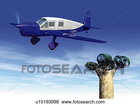 Aircraft, CG, Illustration, Low Angle View View Large Illustration Stock Illustration - Aircraft, CG, Illustration, Low Angle View . Fotosearch