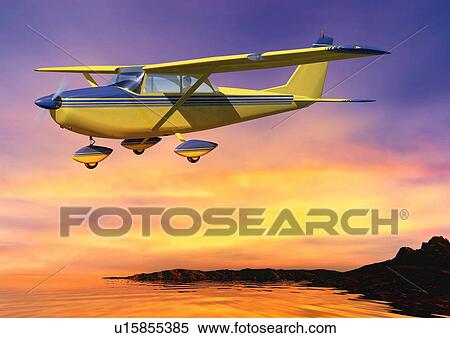 Aircraft, CG, Illustration, Low Angle View View Large Illustration Stock Illustration - Aircraft, CG, Illustration, Low Angle View . Fotosearch