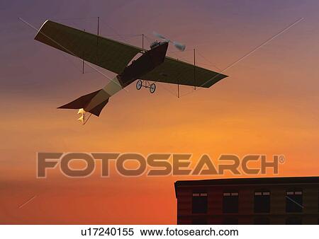 Aircraft, CG, Illustration, Low Angle View View Large Illustration Stock Illustration - Aircraft, CG, Illustration, Low Angle View . Fotosearch