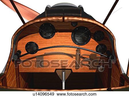 Aircraft Cockpit, CG, Illustration, Close Up View Large Illustration Stock Illustration - Aircraft Cockpit, CG, Illustration, Close Up. Fotosearch