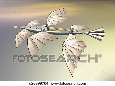 Ancient Aircraft, CG, Illustration, High Angle View View Large Illustration Stock Illustration - Ancient Aircraft, CG, Illustration, High Angle View . Fotosearch