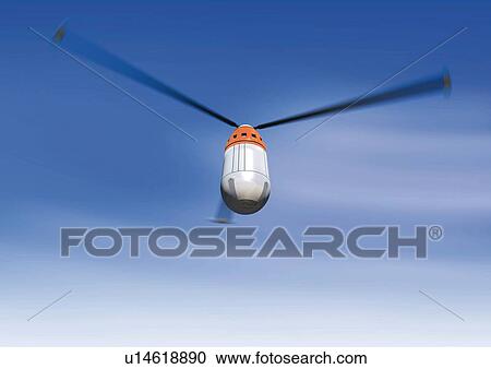 Clipart - Imaginary aircraft, Illustration, CG, Low Angle View, Long Exposure. Fotosearch