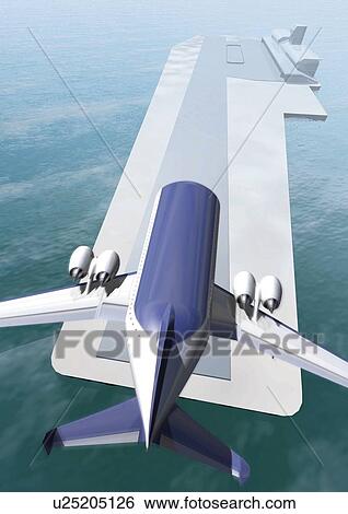 Stock Illustration - Imaginary aircraft, Illustration, CG, Close Up, High Angle View. Fotosearch