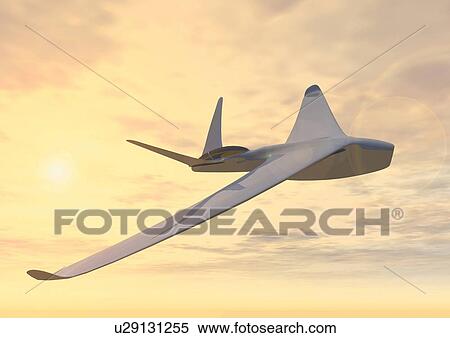 Imaginary aircraft, Illustration, CG, Low Angle View, Lens Flare View Large Illustration Stock Illustration - Imaginary aircraft, Illustration, CG, Low Angle View, Lens Flare. Fotosearch