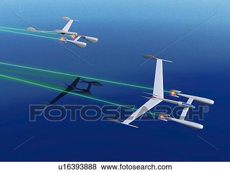 Imaginary aircrafts, Illustration, CG, High Angle View View Large Illustration Stock Illustration - Imaginary aircrafts, Illustration, CG, High Angle View. Fotosearch