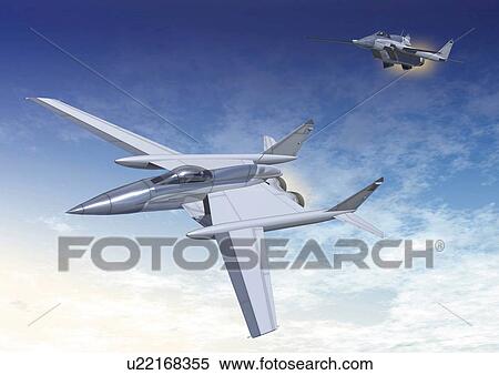 Imaginary aircrafts, Illustration, CG View Large Illustration Stock Illustration - Imaginary aircrafts, Illustration, CG. Fotosearch