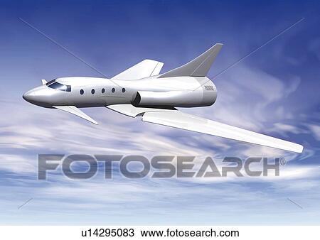 Imaginary airplane, Illustration, CG, Close Up View Large Illustration Drawing - Imaginary airplane, Illustration, CG, Close Up. Fotosearch