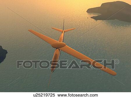 Imaginary airplane, Illustration, CG, High Low Angle View View Large Illustration Stock Illustration - Imaginary airplane, Illustration, CG, High Low Angle View. Fotosearch