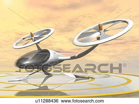 Stock Illustration - Imaginary helicopter, Illustration, CG, Close Up. Fotosearch