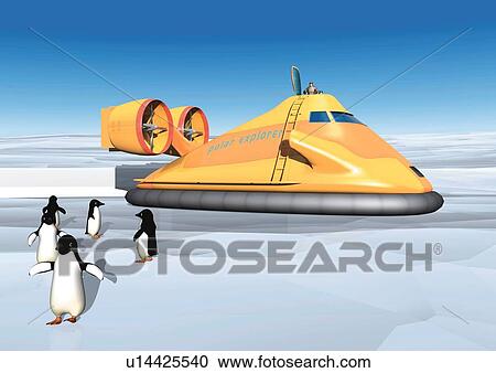 Clipart - Imaginary hovercraft, Illustration, CG. Fotosearch