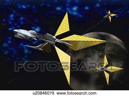 Stock Illustration - Imaginary spacecrafts, Illustration, CG. Fotosearch