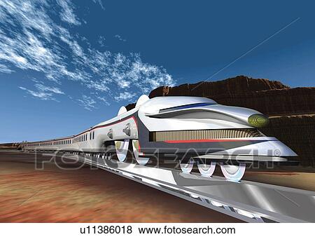 Imaginary train, Illustration, CG View Large Illustration Stock Illustration - Imaginary train, Illustration, CG. Fotosearch