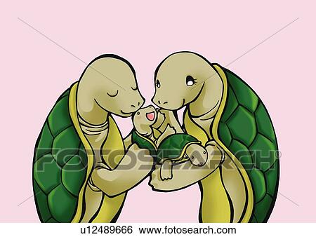 Turtles holding their babies, side view, pink background View Large Illustration Stock Illustration - Turtles holding their babies, side view, pink background. Fotosearch
