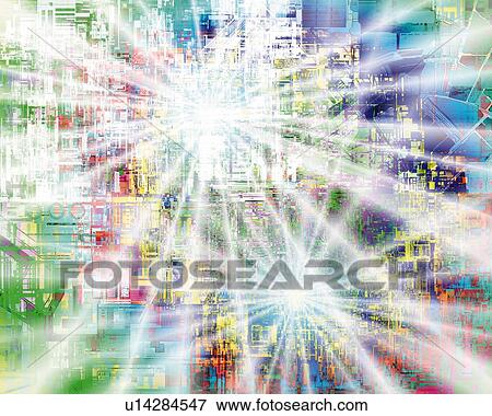 Computer Devices and Lights, CG, 3D, Lens Flare View Large Illustration Stock Illustration - Computer Devices and Lights, CG, 3D, Lens Flare. Fotosearch