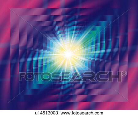 Drawing - Glowing Light, CG, 3D, Lens Flare. Fotosearch