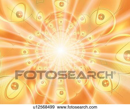 Stock Illustration - Rings and Light, CG, 3D, Lens Flare. Fotosearch