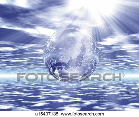 Sphere and Light, CG, 3D, Lens Flare View Large Illustration Stock Illustration - Sphere and Light, CG, 3D, Lens Flare. Fotosearch