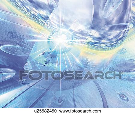Clipart - Spheres and Light, CG, 3D, Lens Flare. Fotosearch