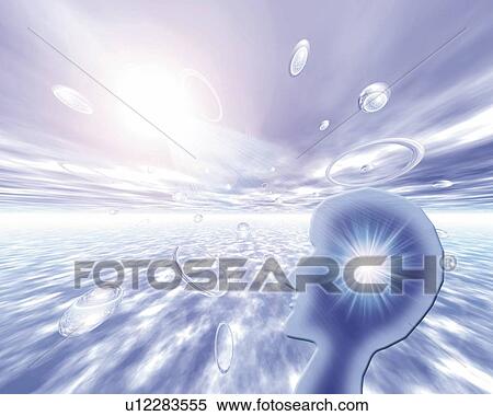 Stock Illustration - Spheres and Light, CG, 3D, Lens Flare. Fotosearch