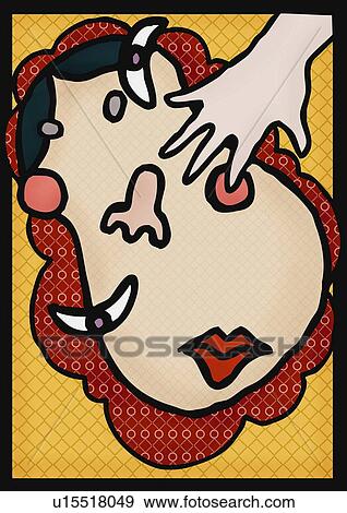 Stock Illustration - Fukuwarai, high angle view. Fotosearch