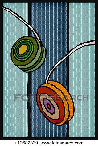 Two yo-yos, front view View Large Illustration Stock Illustration - Two yo-yos, front view. Fotosearch