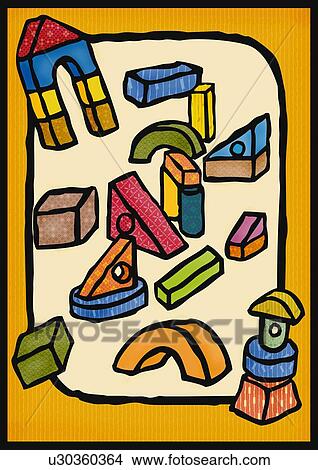 Various blocks, front view View Large Illustration Stock Illustration - Various blocks, front view. Fotosearch