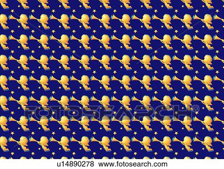 Stock Illustration - Angel Pattern, CG, llustration. Fotosearch