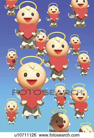 Angels, CG, 3D, Illustration View Large Illustration Stock Illustration - Angels, CG, 3D, Illustration. Fotosearch