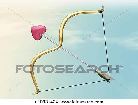 Stock Illustration - Bow and Arrow, CG, 3D, Illustration, Close Up. Fotosearch