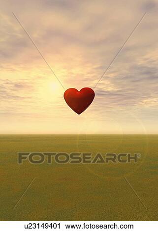 Heart floating in the air, CG, 3D, Illustration, Lens Flare View Large Illustration Clip Art - Heart floating in the air, CG, 3D, Illustration, Lens Flare. Fotosearch