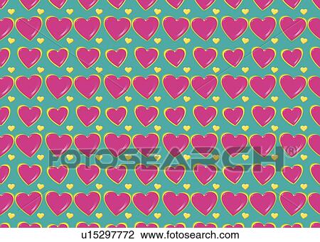 Drawing - Heart Pattern, CG, Illustration. Fotosearch
