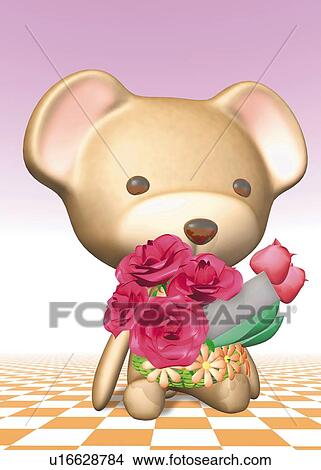 Stock Illustration - Teddy Bear, CG, 3D, Illustration, Close Up. Fotosearch