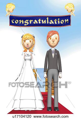 Clipart - Wedding, CG, 3D, Illustration, Front View. Fotosearch