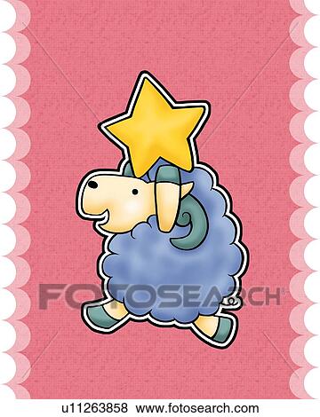 Stock Illustration - Image of Astrology sign, Aries, rear view, white background, cut out. Fotosearch