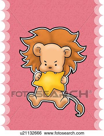 Image of Astrology sign, Leo, front view, pink background, cut out View Large Illustration Stock Illustration - Image of Astrology sign, Leo, front view, pink background, cut out. Fotosearch