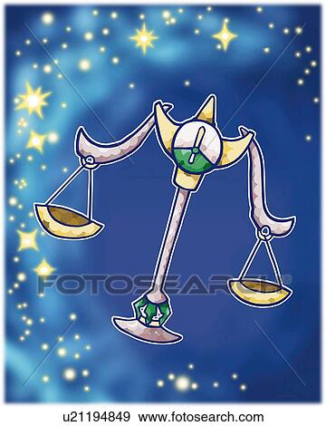 Stock Illustration - Image of Astrology sign, Libra, front view, differential focus. Fotosearch