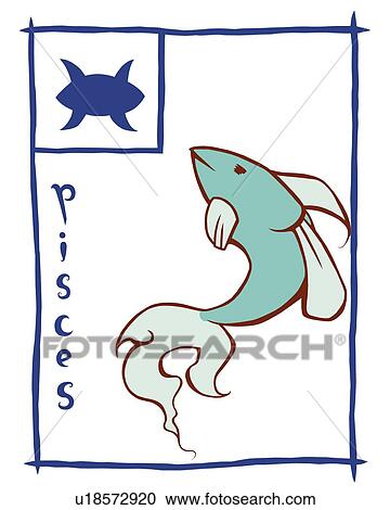 Clipart - Image of Astrology sign, Pisces, low angle view, white background, cut out. Fotosearch