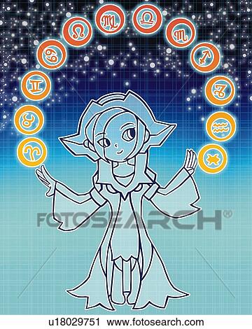 Image of Astrology signs, front view View Large Illustration Clip Art - Image of Astrology signs, front view. Fotosearch