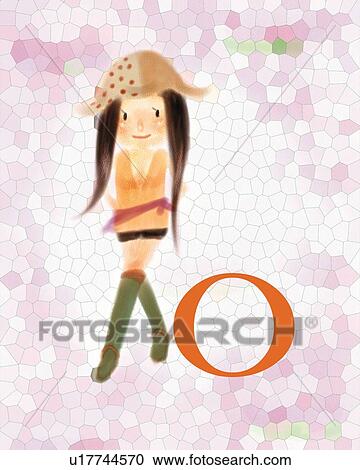 O-blood-type woman in hat, front view View Large Illustration Clipart - O-blood-type woman in hat, front view. Fotosearch